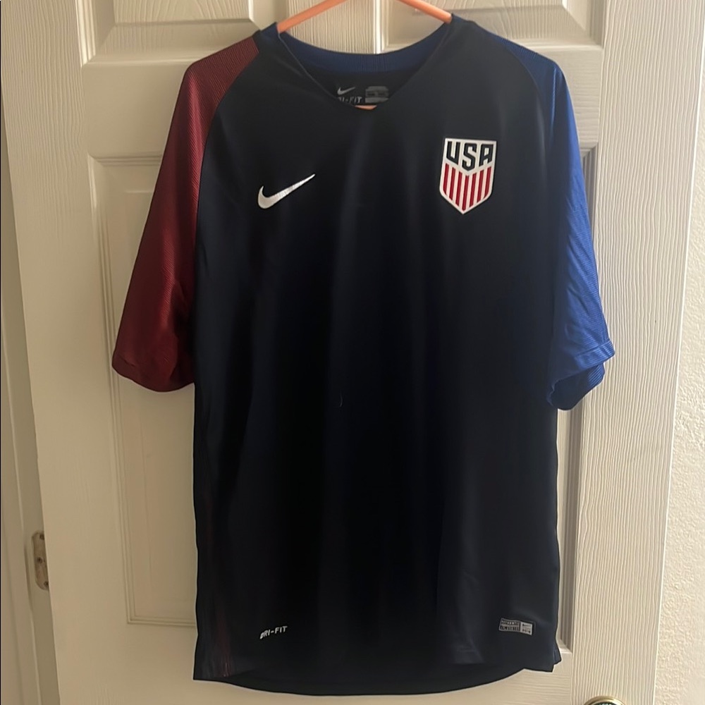 Nike USA Soccer Jersey in Red, Blue, and Dark Blue